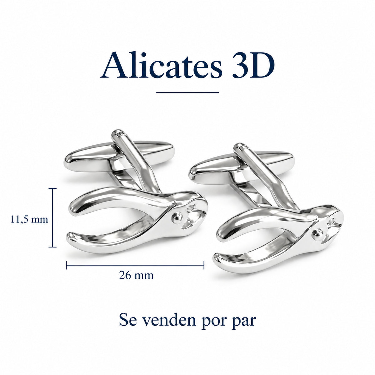 Alicates 3D: Infografía con medidas