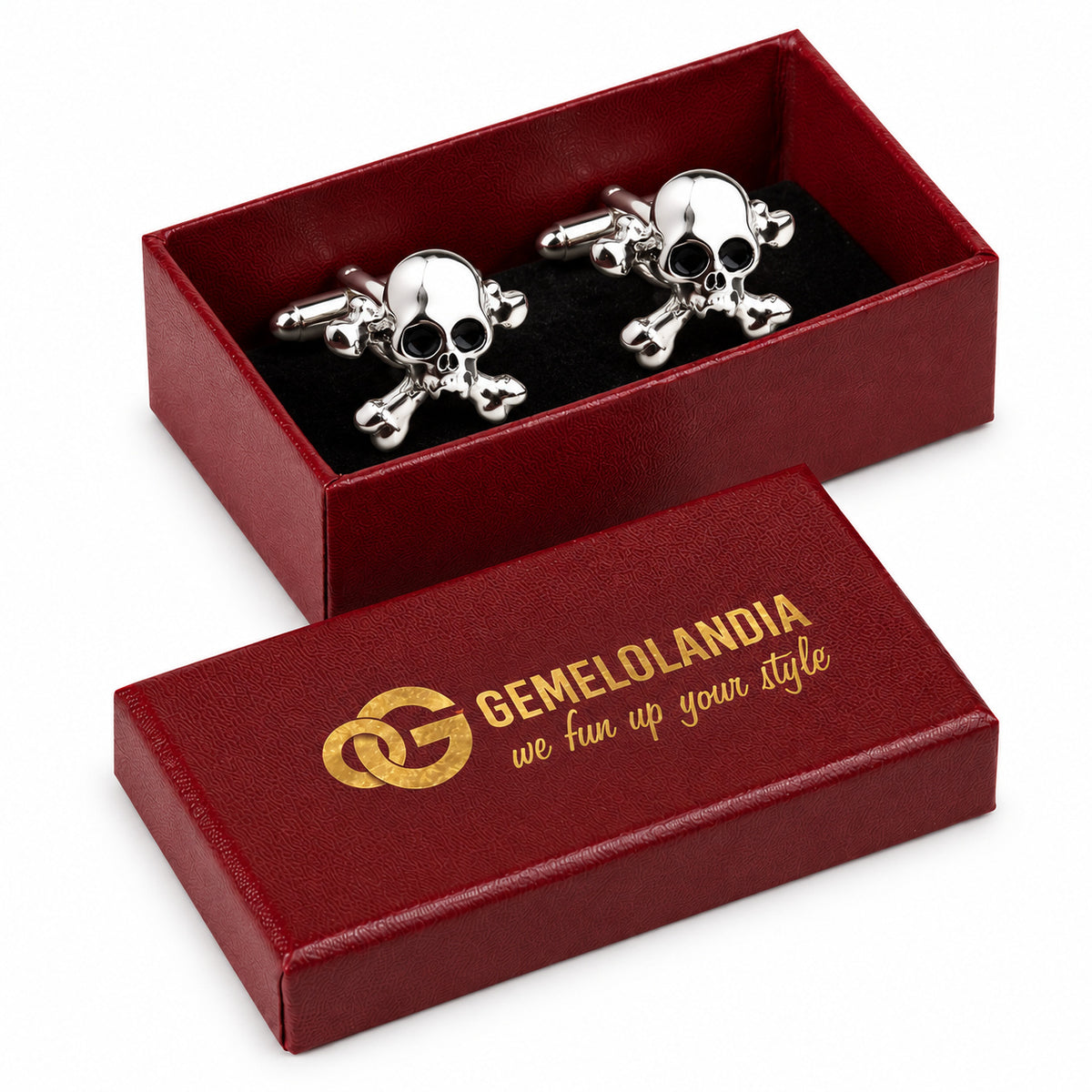 Gemelos Calaveras IV. Par en la caja burdeos Gemelolandia.