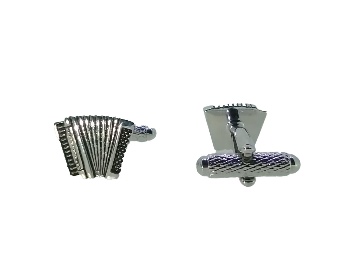 Gemelos de Camisa de Acordeón Plateados - 15x10mm