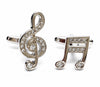 Gemelos para Camisa Clave Sol y Nota Musical Cristal