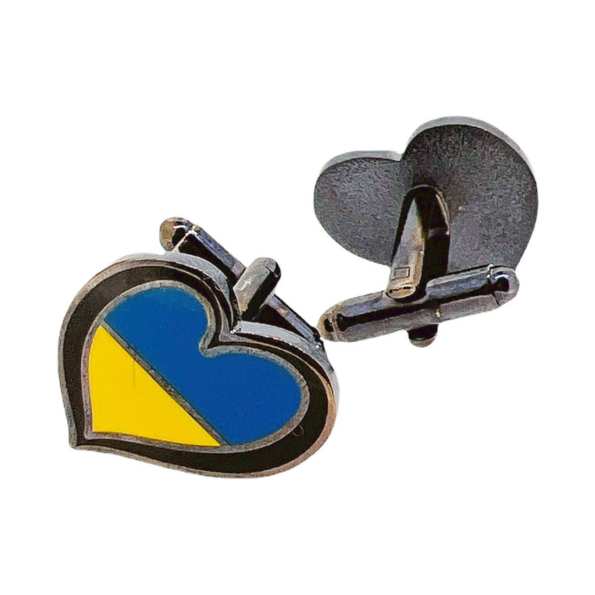 Gemelos de Camisa Corazón con bandera de ucrania - juntos con ucrania.