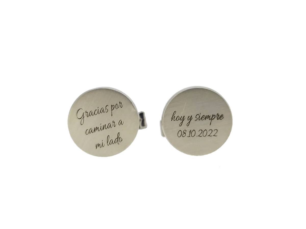Gemelos Personalizados Plata Primera Ley 925
