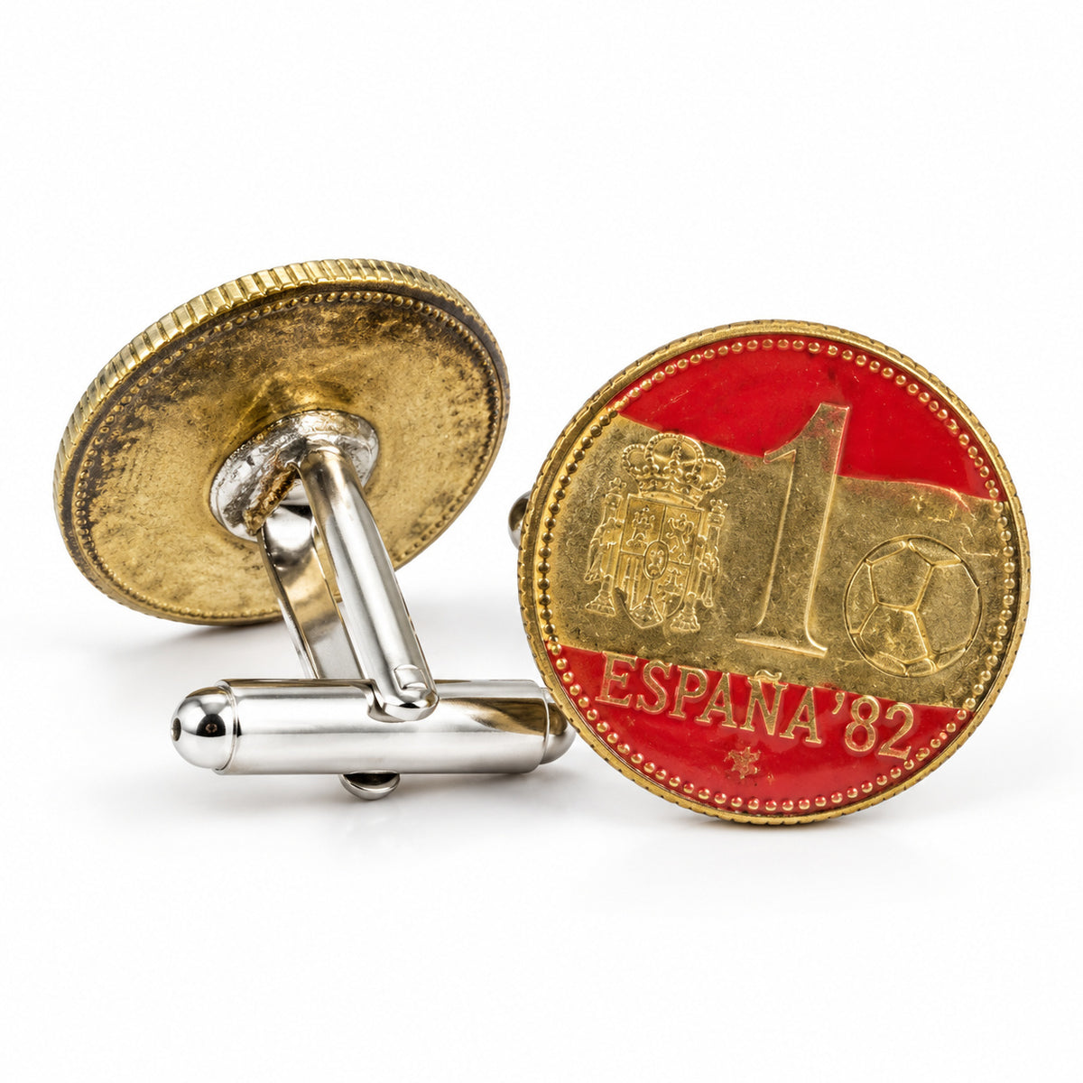 Gemelos Moneda Peseta Mundial 82 Bandera Española
