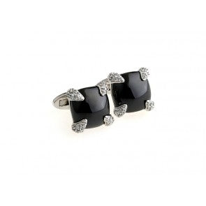 Gemelos Black Stone Plated Engarced II