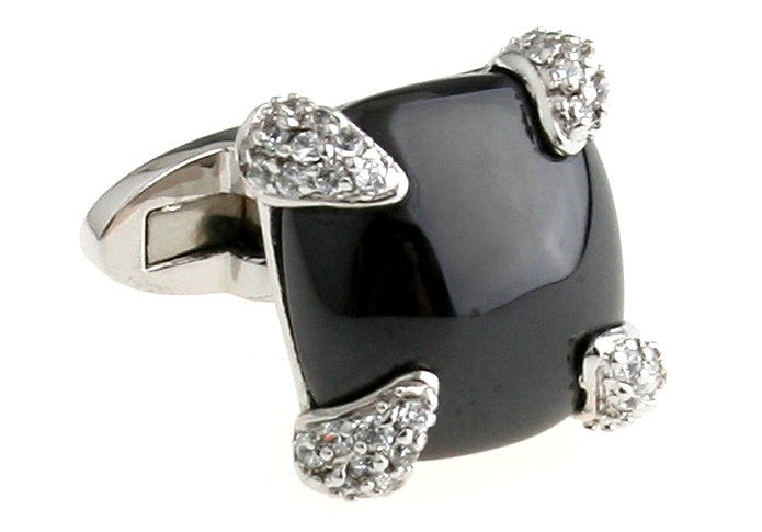 Gemelos Black Stone Plated Engarced II