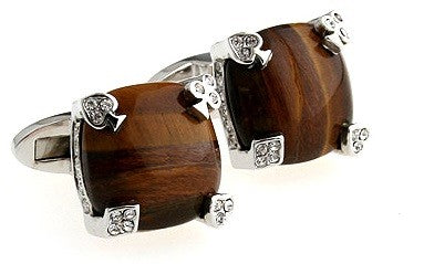 Gemelos Brown Stone Poker Engarced