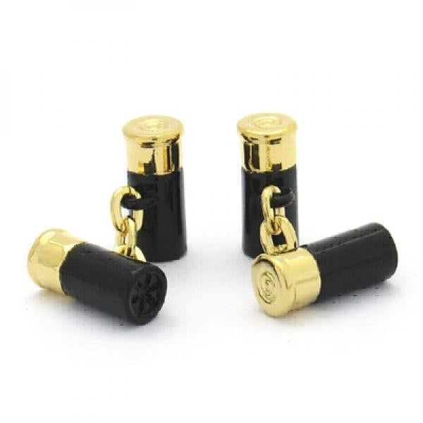 Gemelos de Camisa Carcasa Balas Negro y Dorado
