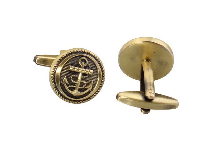 Gemelos de Camisa Ancla dorada 15mm