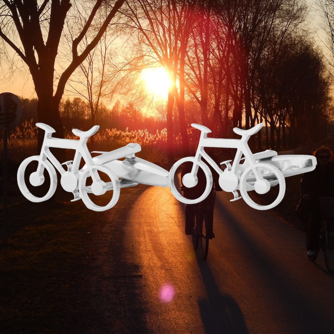 Gemelos para Camisa Bicicleta Inox 22x15 mm