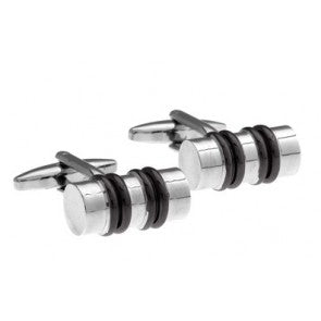 Gemelos de Camisa Black and Steel Cilinder
