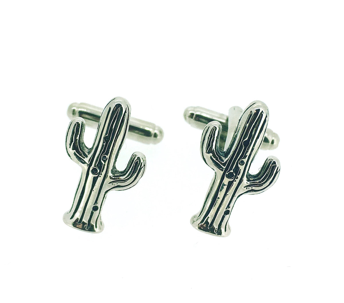 Gemelos de Camisa Cactus 3D Plateado