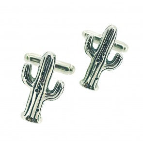 Gemelos de Camisa Cactus 3D Plateado