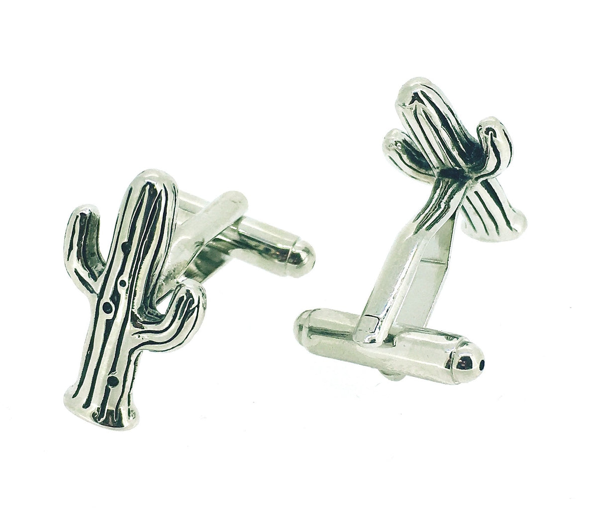 Gemelos de Camisa Cactus 3D Plateado