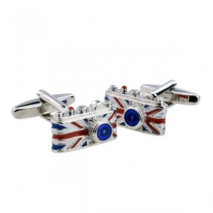 Gemelos de Camisa Camara Union Jack Flag 3D 18x10mm