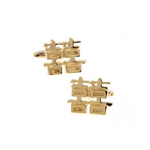 Gemelos de Camisa Simbolo de la Felicidad Chinese Double Happiness Gold 20x16mm