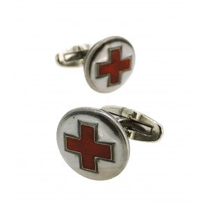 Gemelos de Camisa con Botones Originales de la Cruz Roja pintados a mano