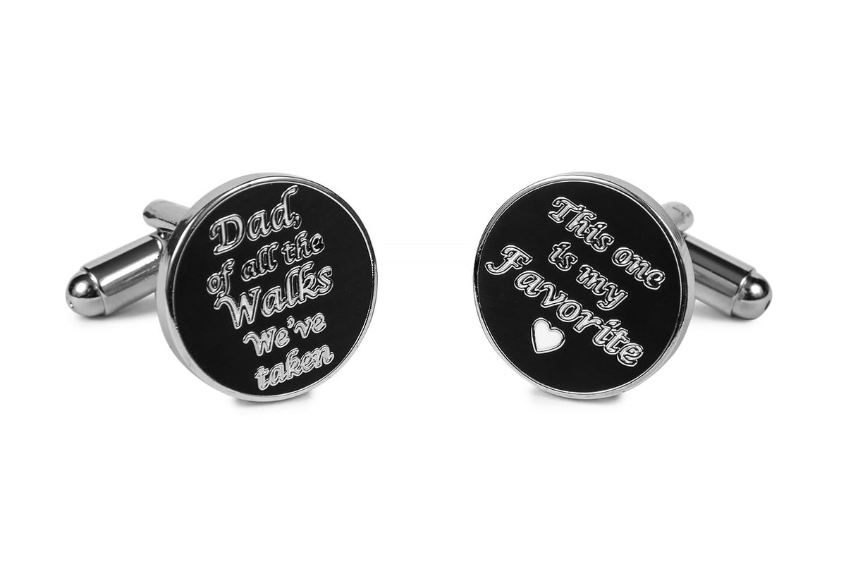 Gemelos de Camisa de Boda - Dad of all the walks We've taken - This one is my favorite - Negro