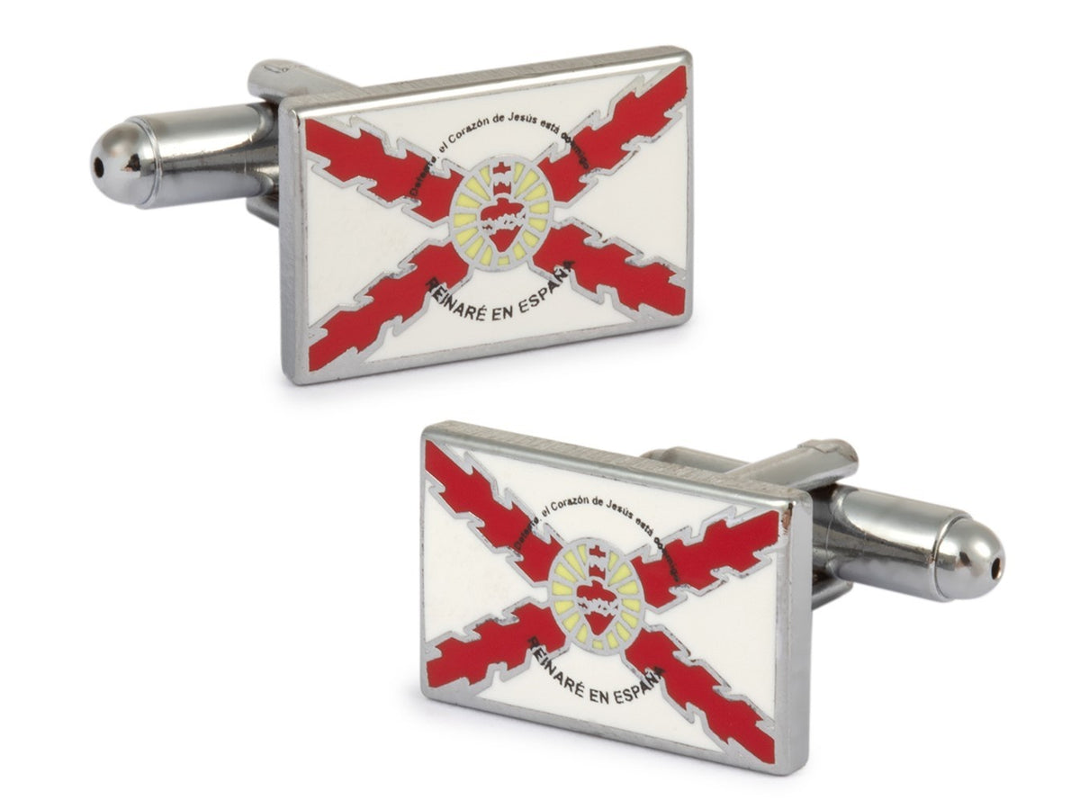 Gemelos de Camisa Detente Sagrado Corazon Aspa Borgoña 18x11mm