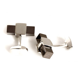 Gemelos de Camisa Gun Metal Brick in Steel
