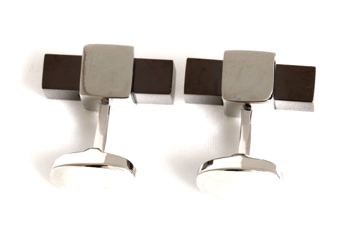 Gemelos de Camisa Gun Metal Brick in Steel