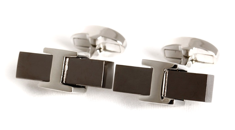 Gemelos de Camisa Gun Metal Brick in Steel