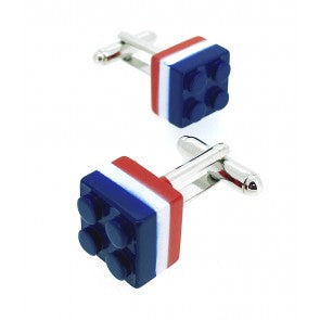 Gemelos de Camisa Brick Tricolor Azul Blanco y Rojo