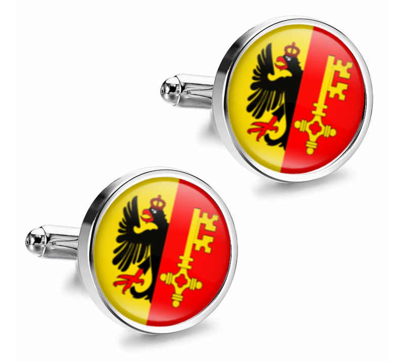 Gemelos de Camisa Magglass Banderas Regiones Suiza Geneva