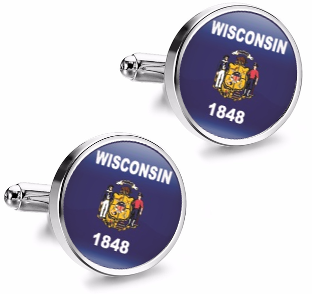 Gemelos de Camisa Magglass Estado Wisconsin 16mm