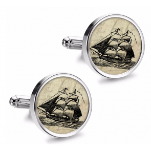 Gemelos de Camisa Magglass Grabados Barcos Nº8 16mm