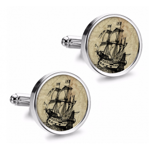 Gemelos de Camisa Magglass Grabados Barcos Nº9 16mm