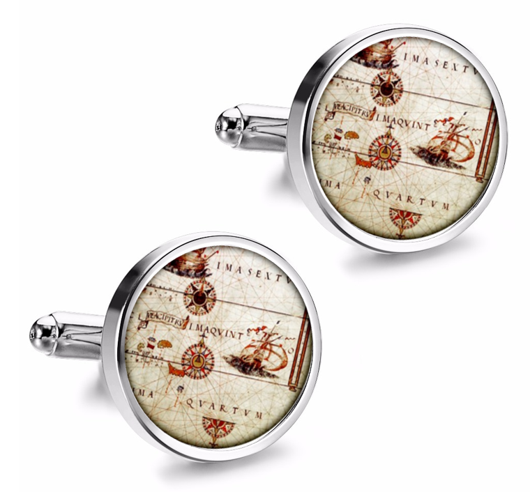 Gemelos de Camisa Magglass Rosa de los Vientos y Navegacion Nº15 16mm