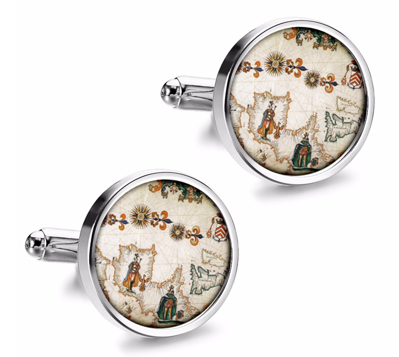 Gemelos de Camisa Magglass Rosa de los Vientos y Navegacion Nº19 16mm