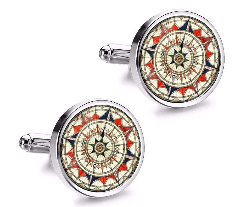 Gemelos de Camisa Magglass Rosa de los Vientos y Navegacion Nº3 16mm