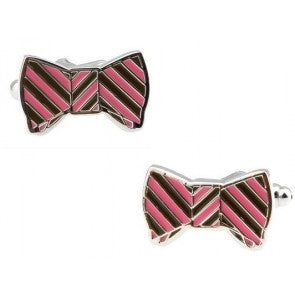 Gemelos de Camisa Pink & Brown Bow Tie