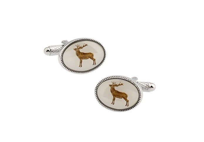 Gemelos de camisa plateados con cierre de bala - Modelo: Venado - 20mm - Gemelos modelo Inglés