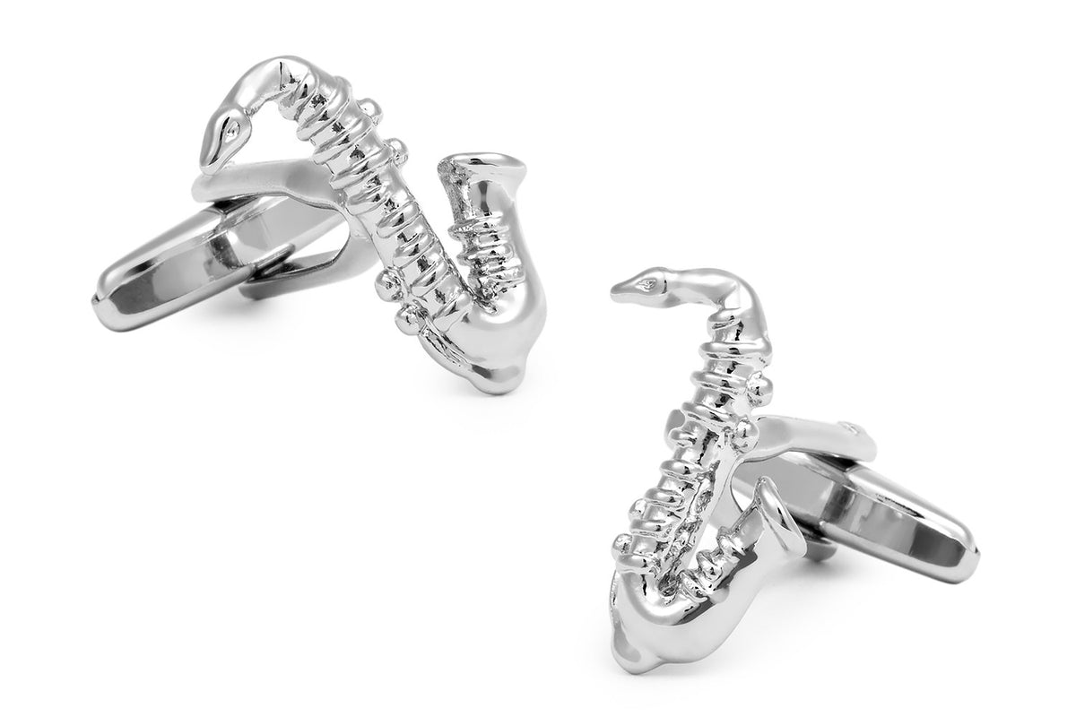 Gemelos de Camisa Saxofón Plateado 23x12mm