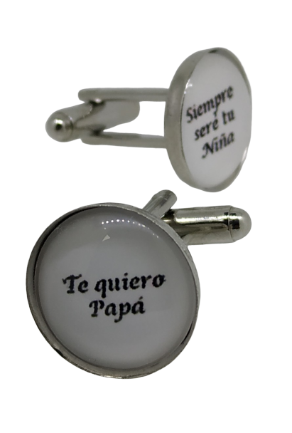 Gemelos de Camisa Te Quiero Papa, Siempre Seré Tu Niña 15mm