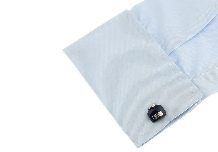 Gemelos de Camisa Bote de Tinta y Punta de Pluma Estilografica