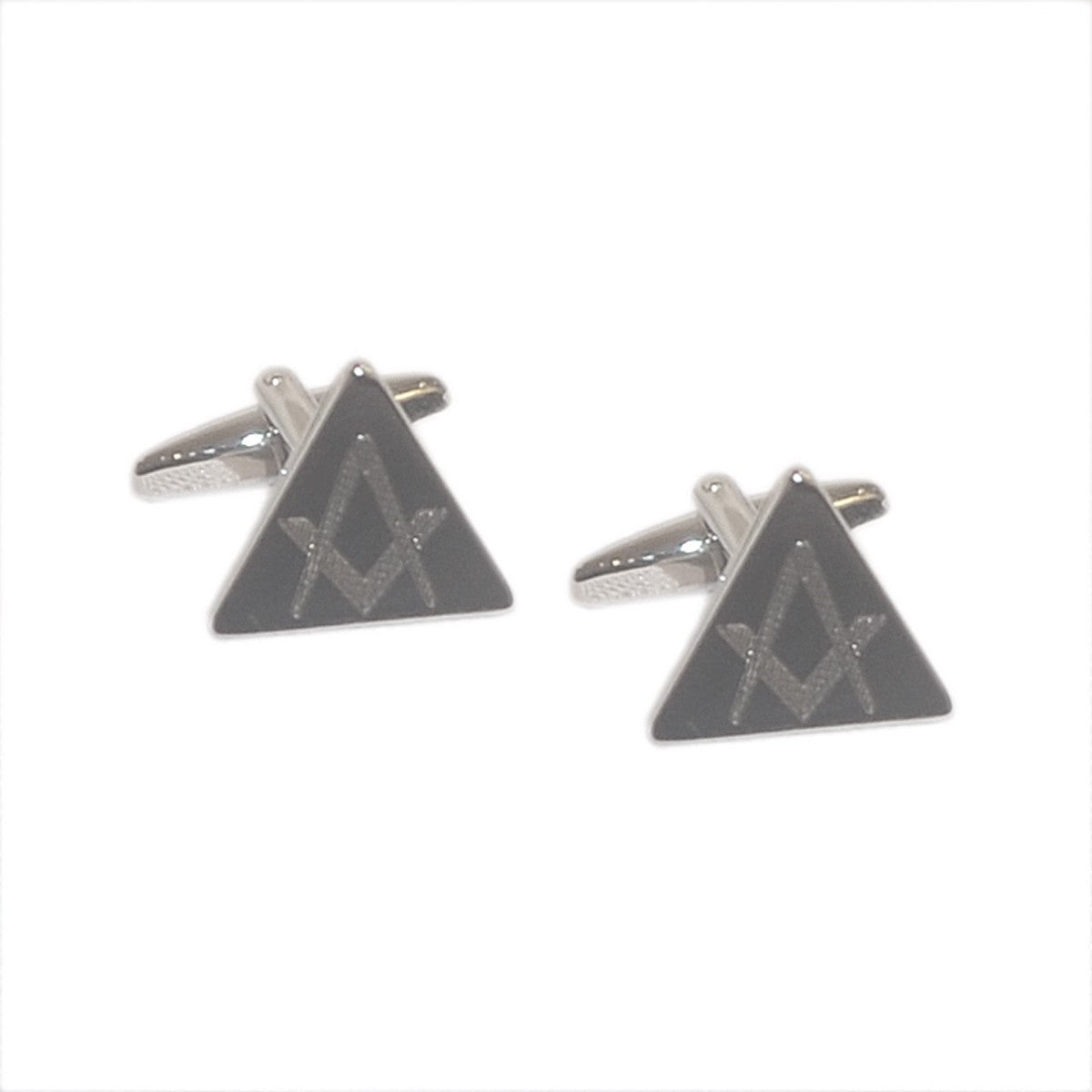 Gemelos de Camisa Triangular Símbolo Masónico Grabado