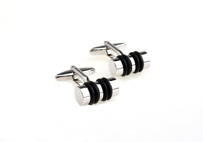 Gemelos de Camisa Tubular Plated Black 17x9mm