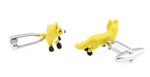 Gemelos de Camisa Zorro Esmaltado Amarillo