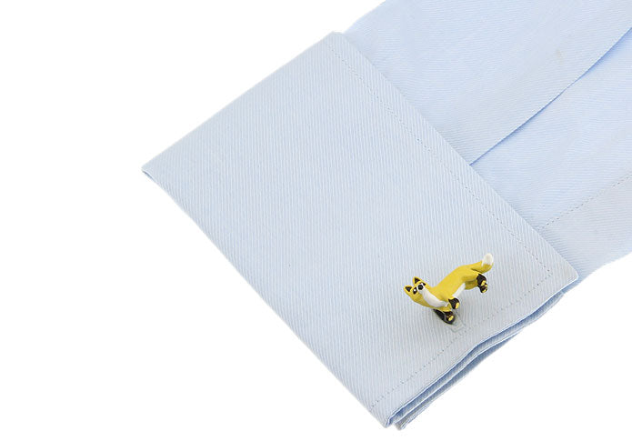 Gemelos de Camisa Zorro Esmaltado Amarillo