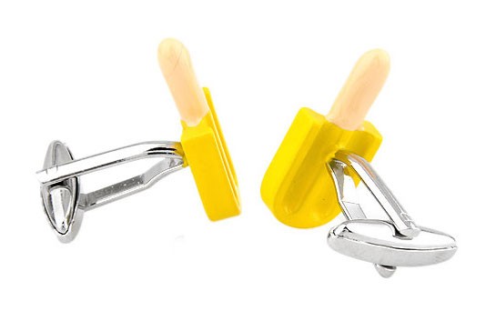 Gemelos Helado Polo de Limon Cherry Yellow Popsicle Cufflinks