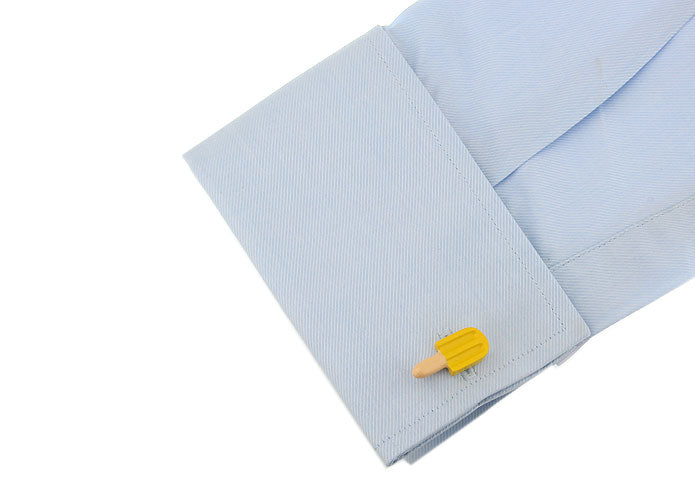 Gemelos Helado Polo de Limon Cherry Yellow Popsicle Cufflinks
