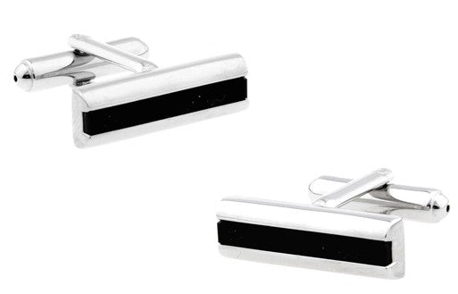 Gemelos Elegant Single Black Stripe