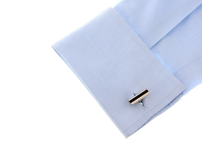 Gemelos Elegant Single Black Stripe