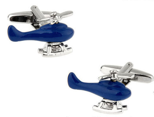 Gemelos de Camisa Helicóptero Azul