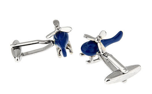 Gemelos de Camisa Helicóptero Azul