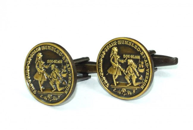Gemelos de Camisa Moneda Blas de Lezo Cartagena 1741