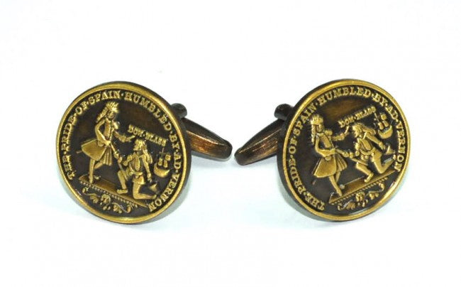 Gemelos de Camisa Moneda Blas de Lezo Cartagena 1741